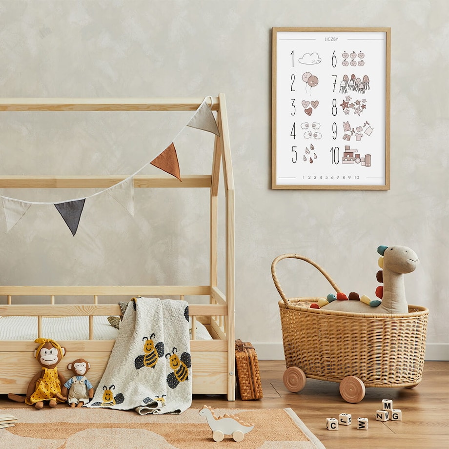 Plakat dla dzieci Liczby boho 4 50x70