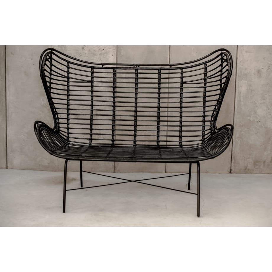 Sofa rattanowa Isla czarna Monnarita