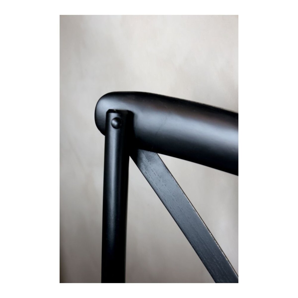 Krzesło drewno kauczukowe retro czarne Chic 2 szt.