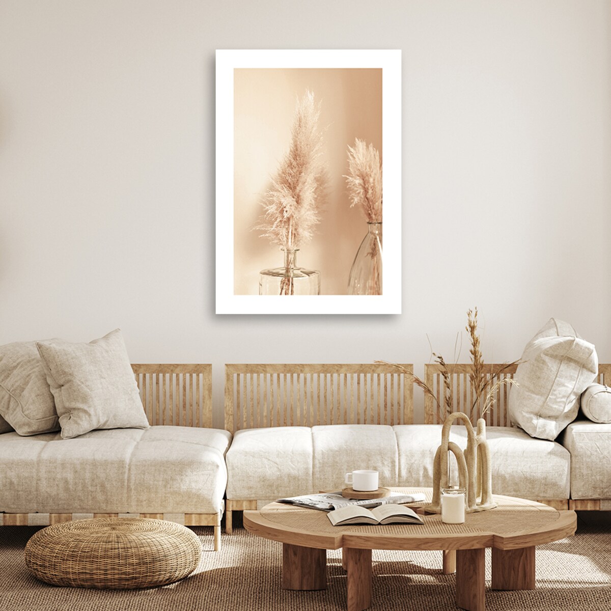Obraz na płótnie, Trawa pampasowa w wazonie