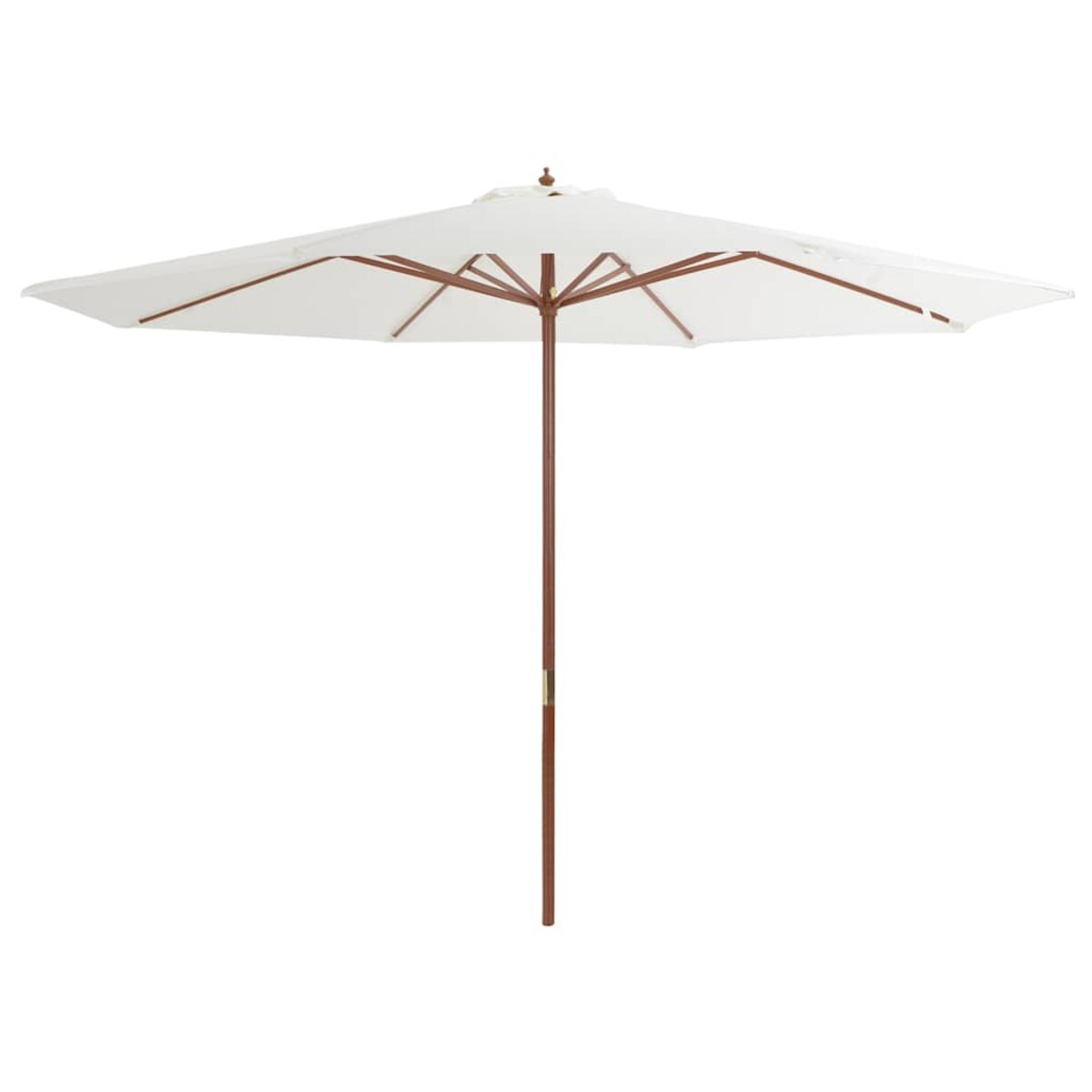 vidaXL Parasol ogrodowy na drewnianym słupku, 350 cm, piaskowa biel