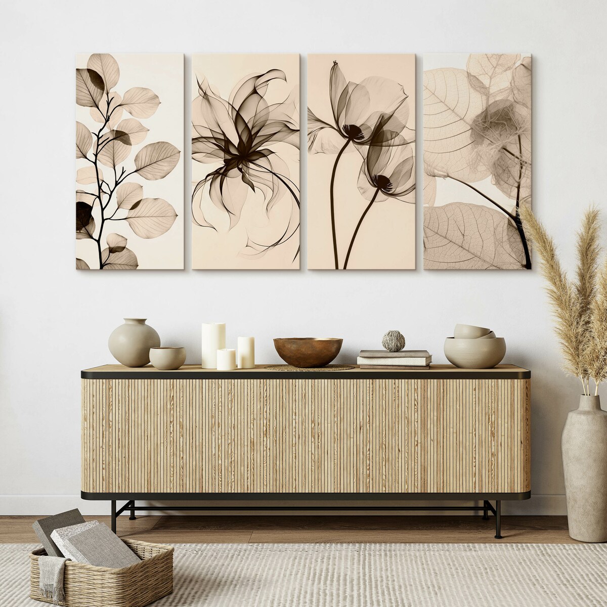 Obraz na płótnie Ażurowe kwiaty v4 120x60cm