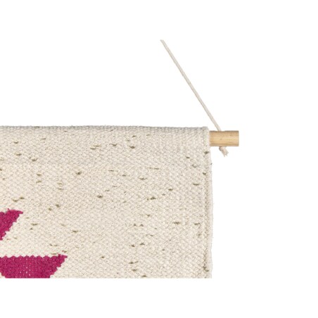 Dekoracja ścienna z frędzlami bawełniana beżowa VEHARI