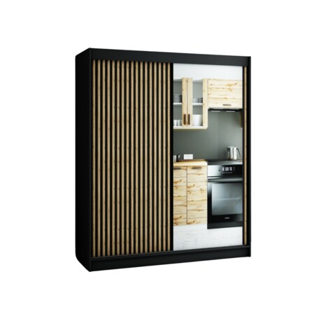 Szafa przesuwna Garderoba LAMELO 2 180 czarny