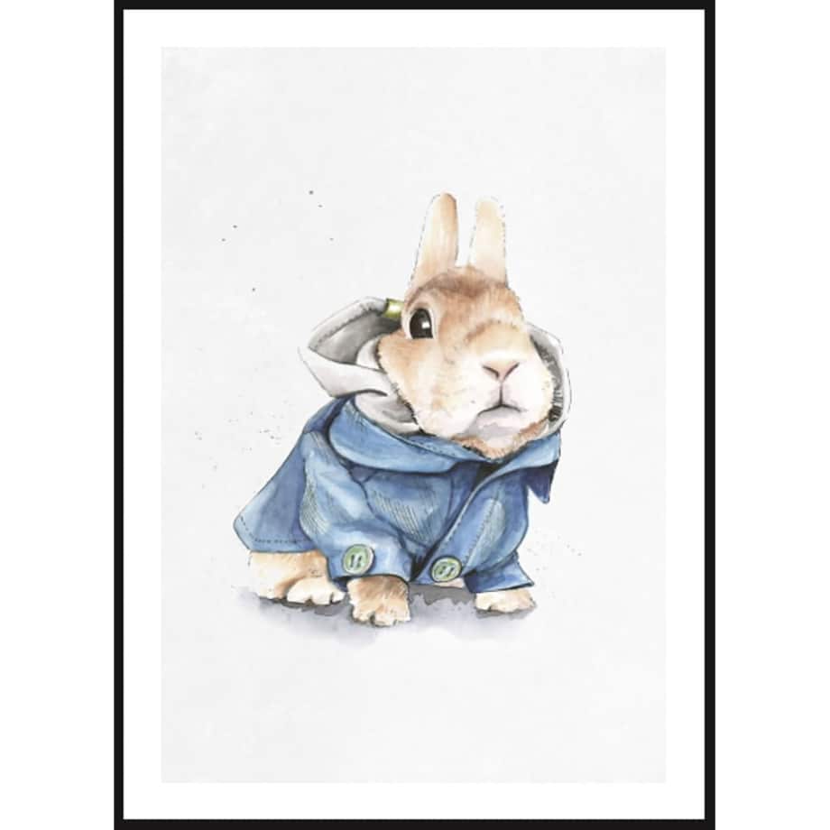 Poster Story, Plakat, Obraz - Królik w Niebieskiej Koszuli, wymiary 21 x 30 cm
