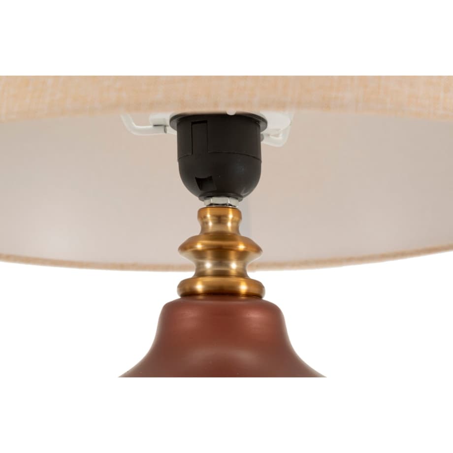 Lampa stołowa Rosenthal - C, kolor brązowy i złoty, szkło i żelazo, 35,5 x 35,5 x 65 cm, 1 x E27, styl glamour, do salonu i sypialni, Mauro Ferretti