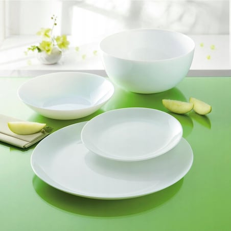 TALERZE DESEROWE BIAŁE gładkie diwali luminarc 6szt komunia święta na deser