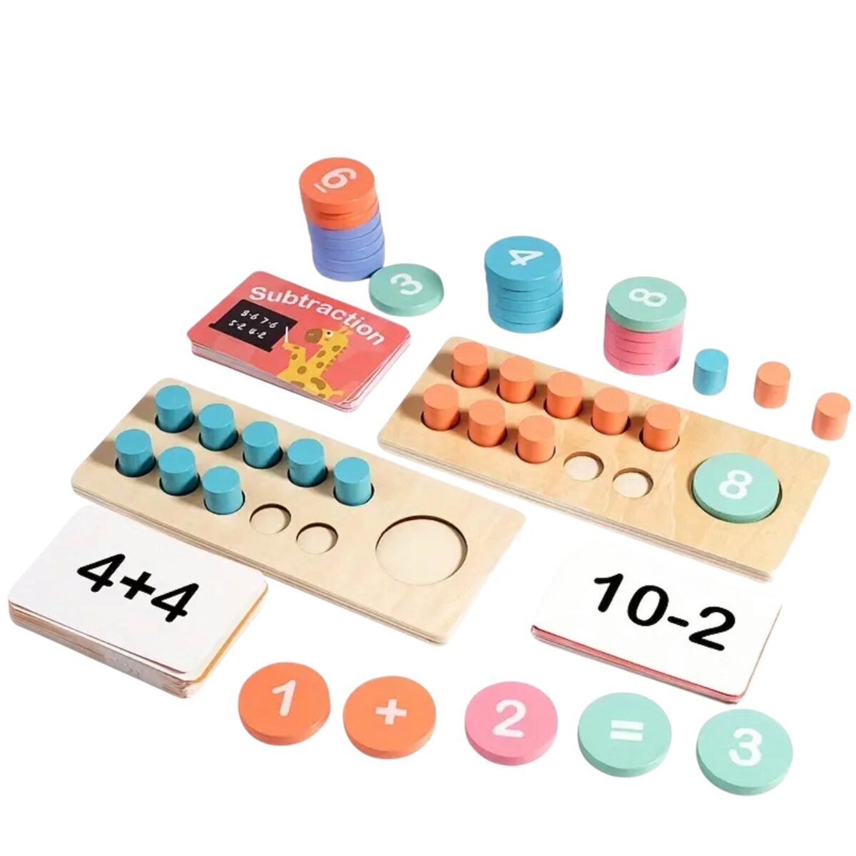 Drewniany zestaw matematyczny Montessori nauka cyfr 0-10