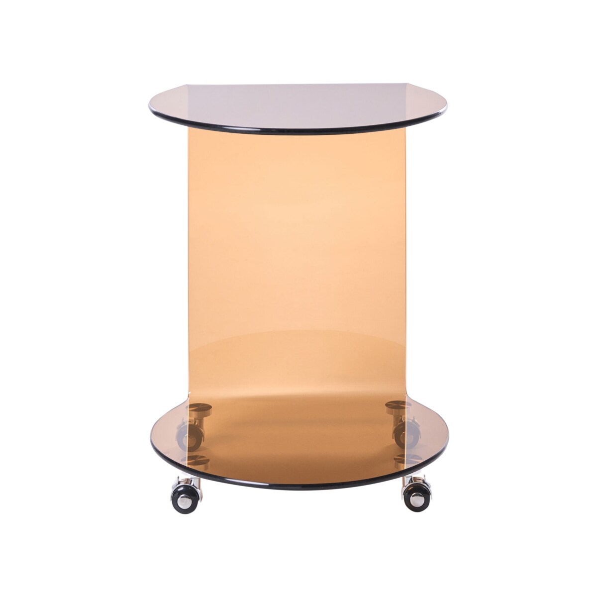 Stolik pomocniczy MINTO Szkło hartowane Brązowy Z kółkami