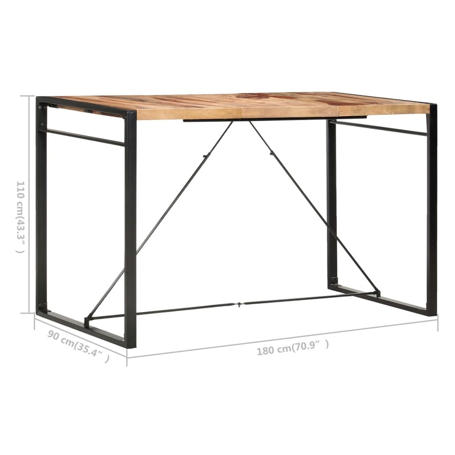 vidaXL Stolik barowy, 180x90x110 cm, lite drewno akacjowe