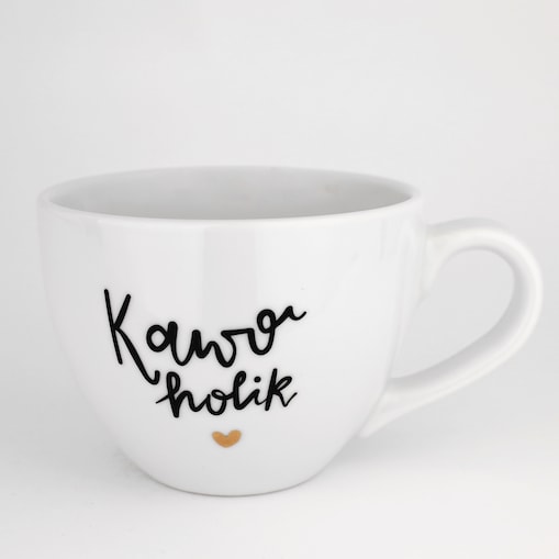 Kubek 500 ml - Kawoholik ZŁOTE SERCE