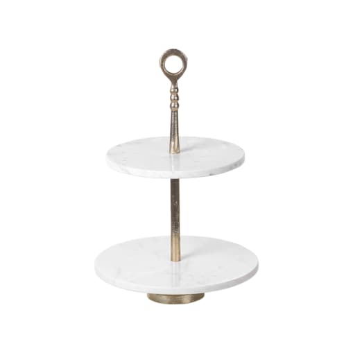 Patera 2-piętrowa złota z białym TARUM