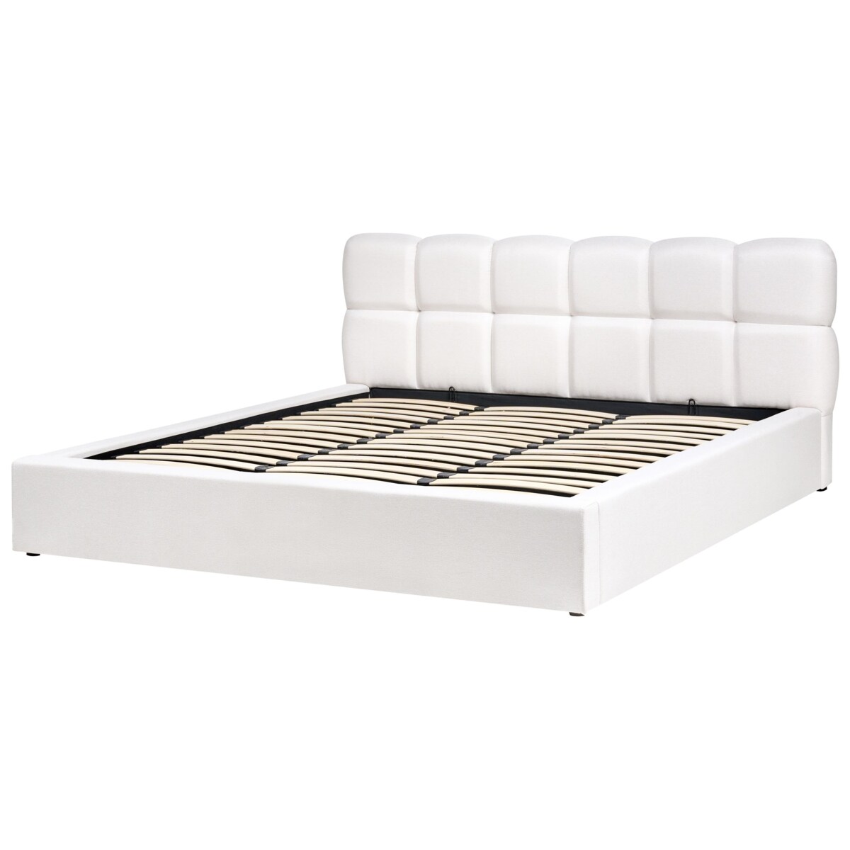 Łóżko z pojemnikiem BASTON 180 x 200 cm Złamana biel