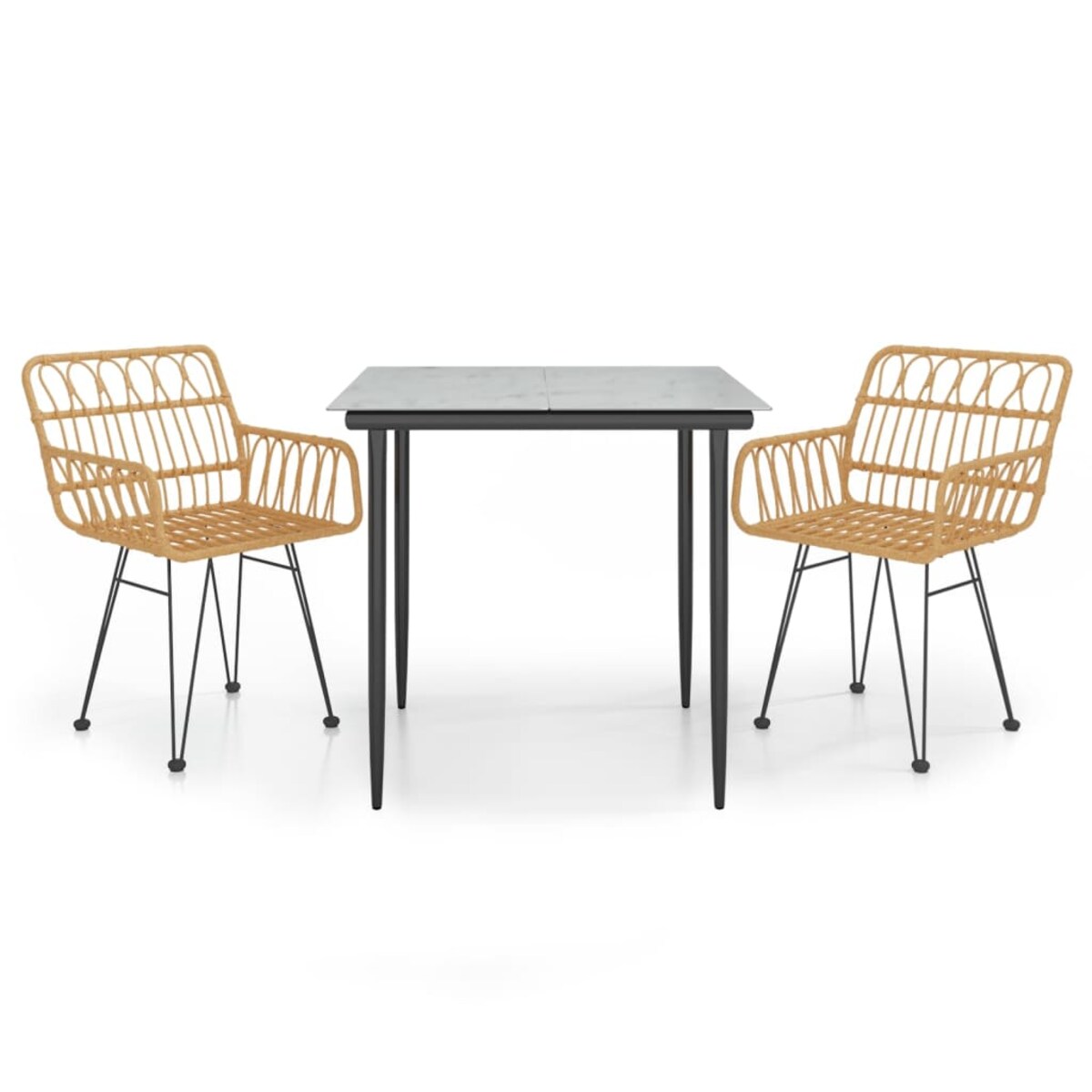 vidaXL 3-częściowy zestaw mebli ogrodowych, polirattan