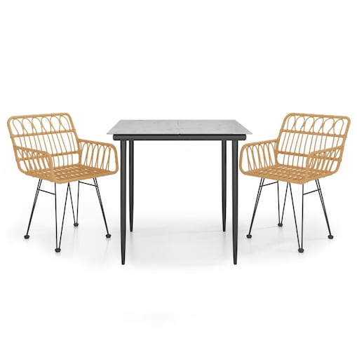 vidaXL 3-częściowy zestaw mebli ogrodowych, polirattan