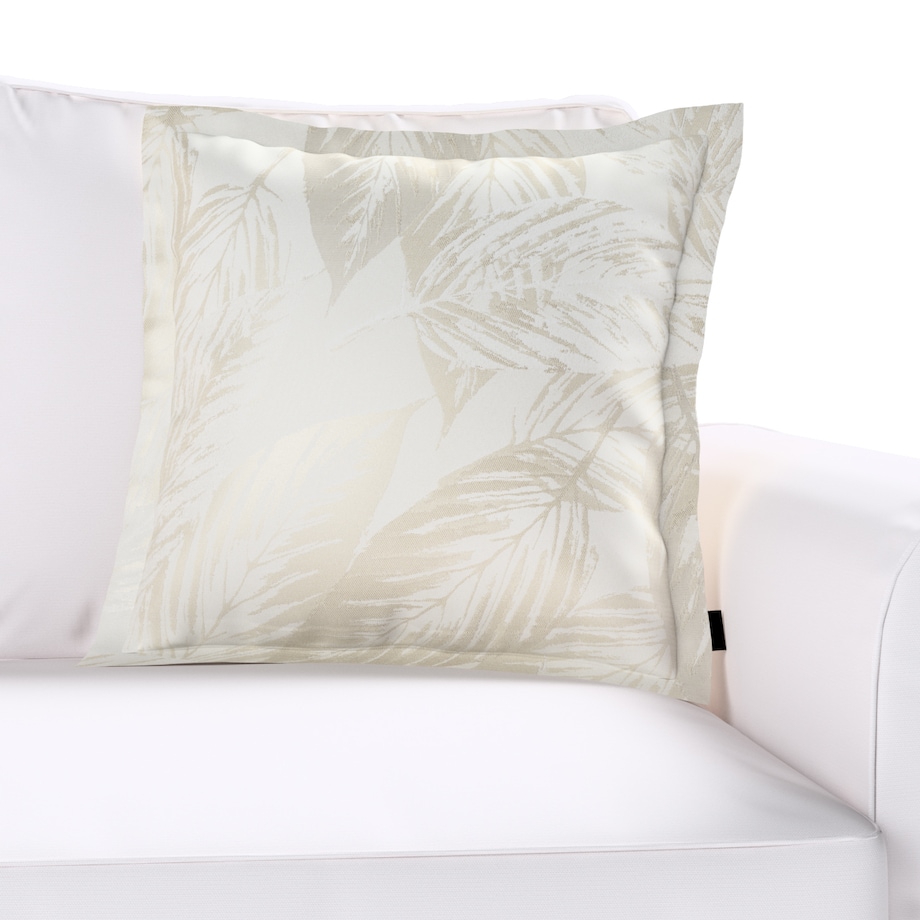 Poszewka Mona na poduszkę 45x45 szaro-beżowe liście