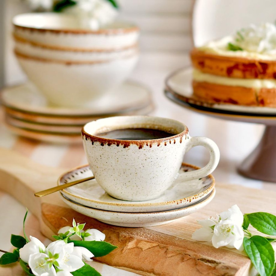 VILLA ITALIA Filiżanka ze spodkiem 260 ml ceramiczna RUSTICO