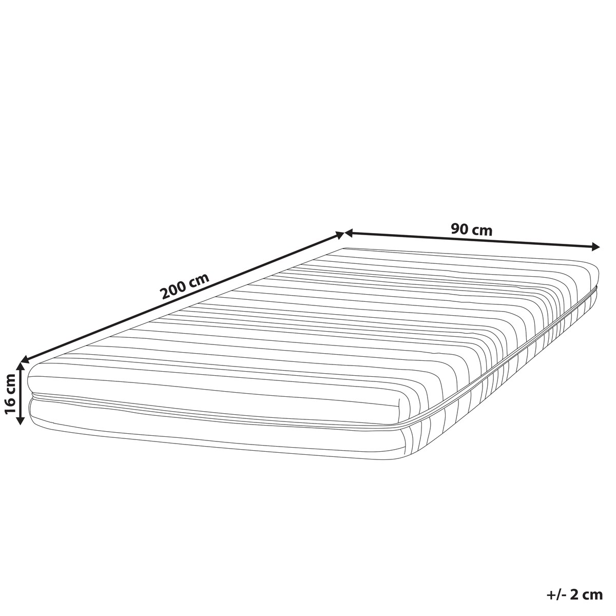 Materac piankowy COMFORT FLEX CORE H2/3 średnio twardy 90 x 200 cm