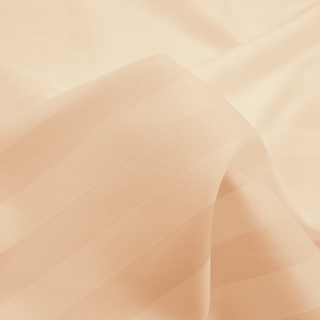 Pościel bambusowa satyna bawełniana 180x200 Bamboo paski, beżowa