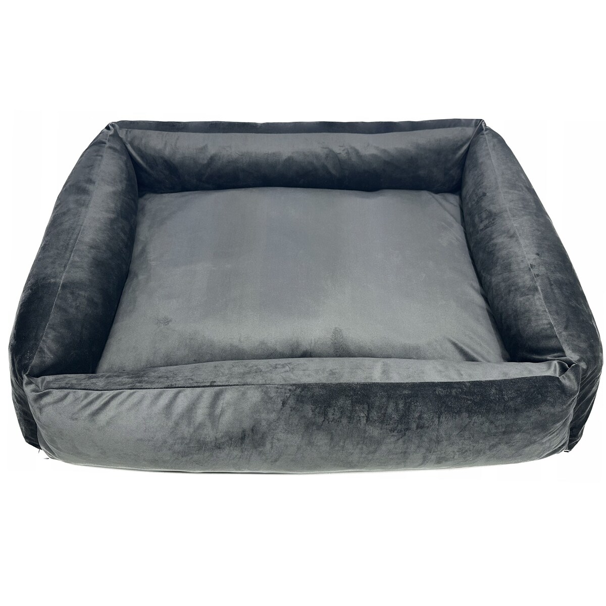Legowisko Dla Psa Kanapa Posłanie Welurowe 70X60 Cm Prestiżowe Szare