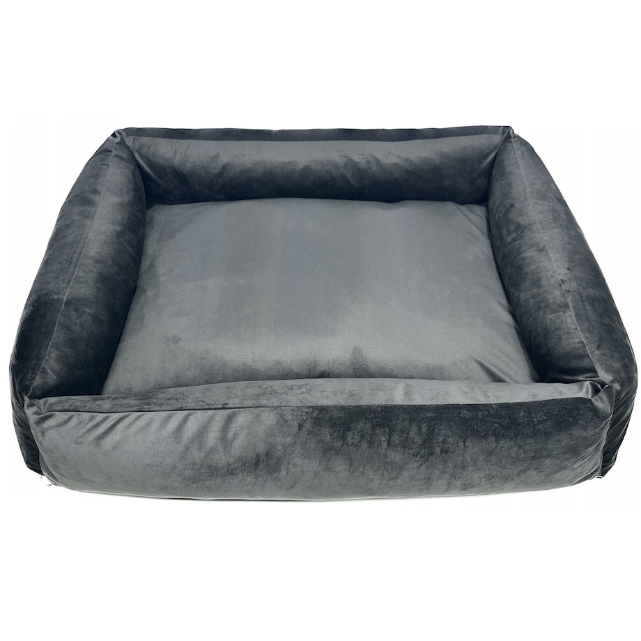 Legowisko Dla Psa Kanapa Posłanie Welurowe 70X60 Cm Prestiżowe Szare