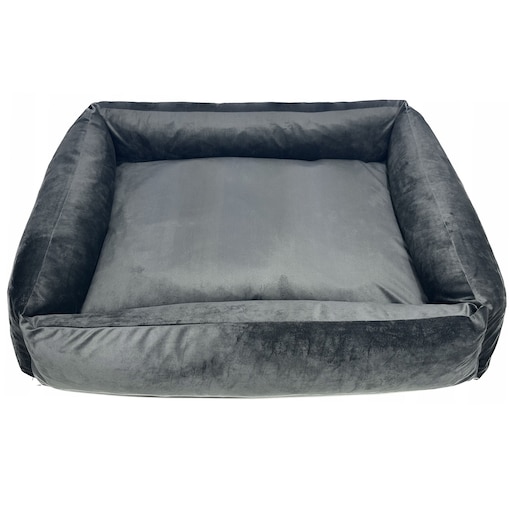 Legowisko Dla Psa Kanapa Posłanie Welurowe 70X60 Cm Prestiżowe Szare