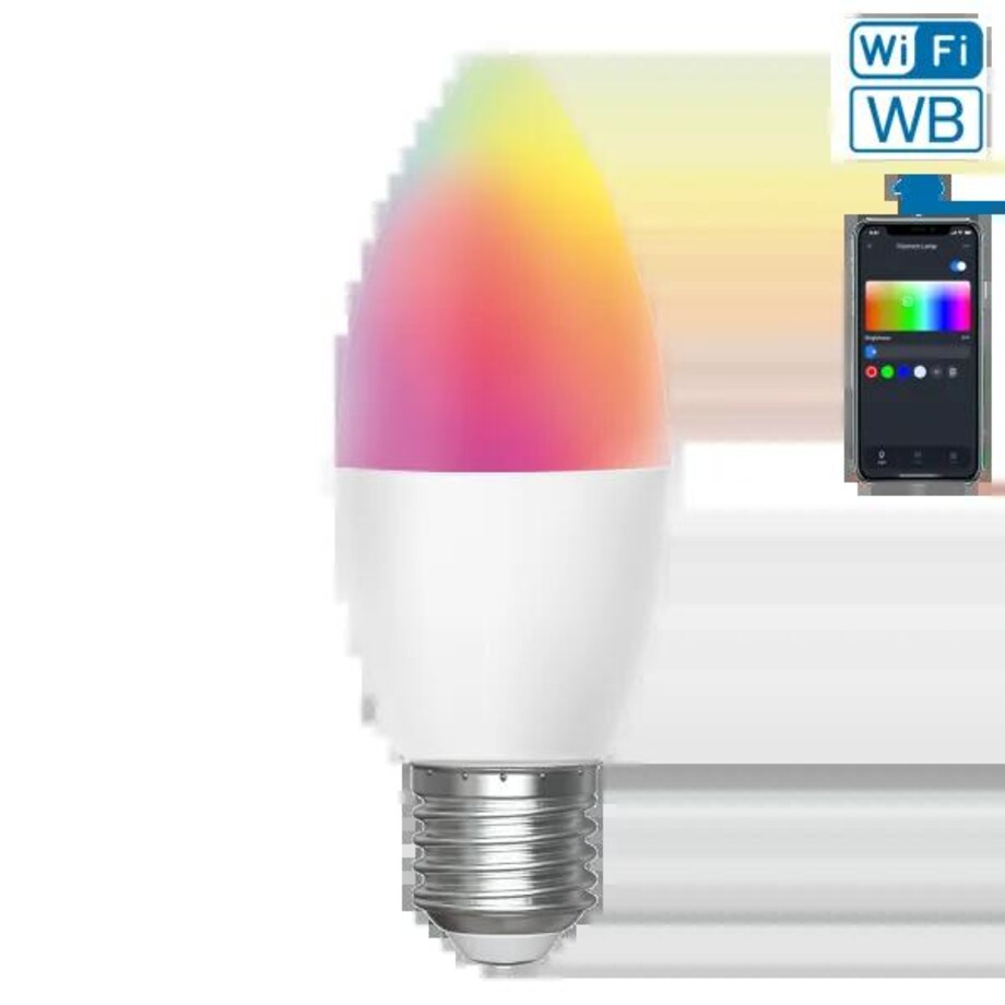 inteligentna żarówka led wb c37 e27 wi-fi 6,5w