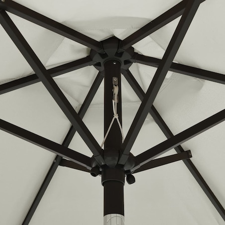 vidaXL Parasol ogrodowy z LED, piaskowy, 200x211 cm, aluminium