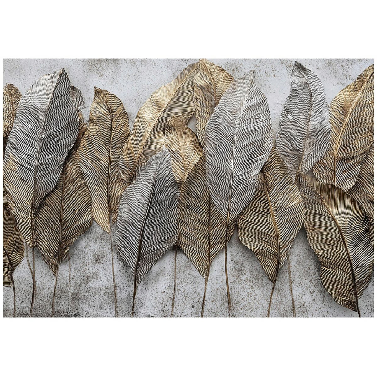 Fototapeta Do Sypialni Salonu Na Flizelinie Liście Abstrakcja Szary 400x280