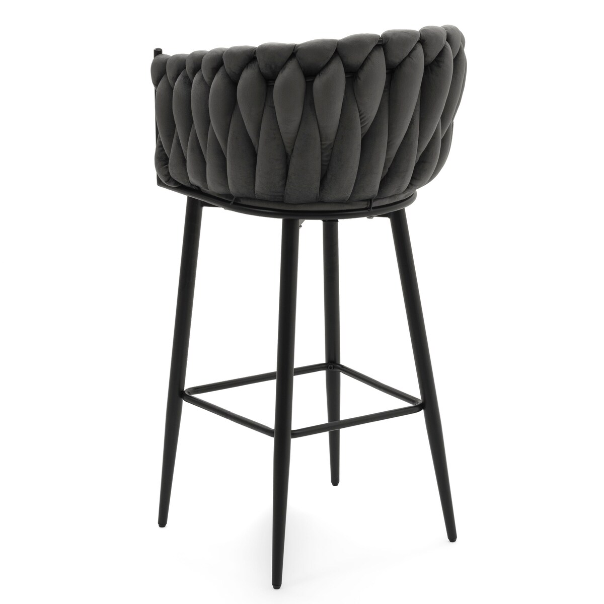 Hoker tapicerowany welurowy pleciony do salonu jadalni barowy glamour LATINA