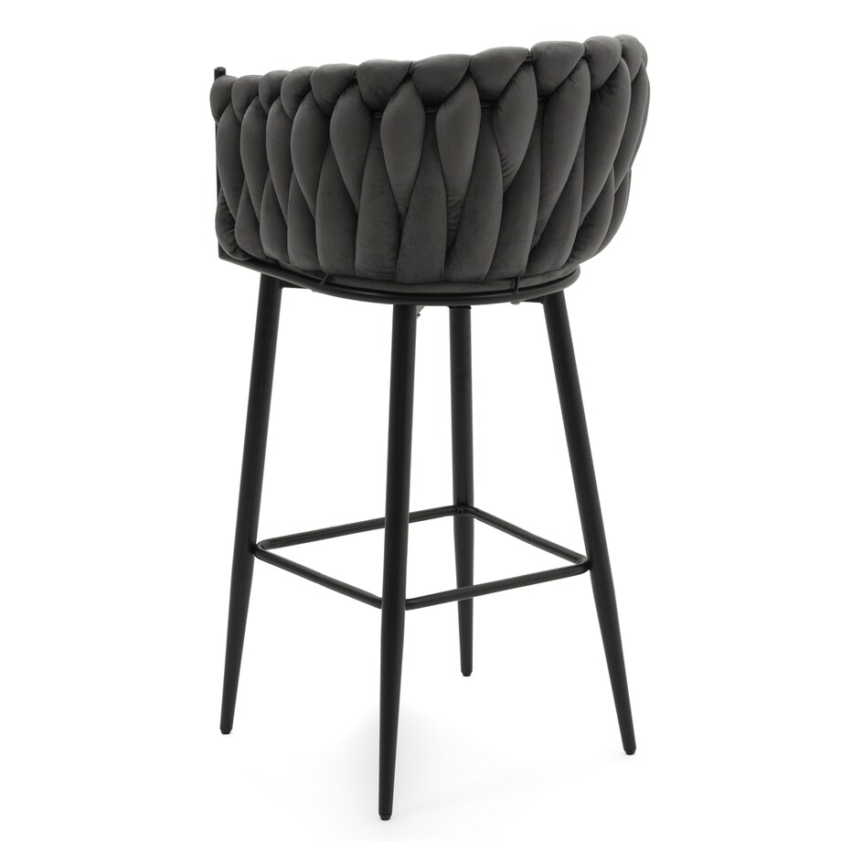 Hoker tapicerowany welurowy pleciony do salonu jadalni barowy glamour LATINA