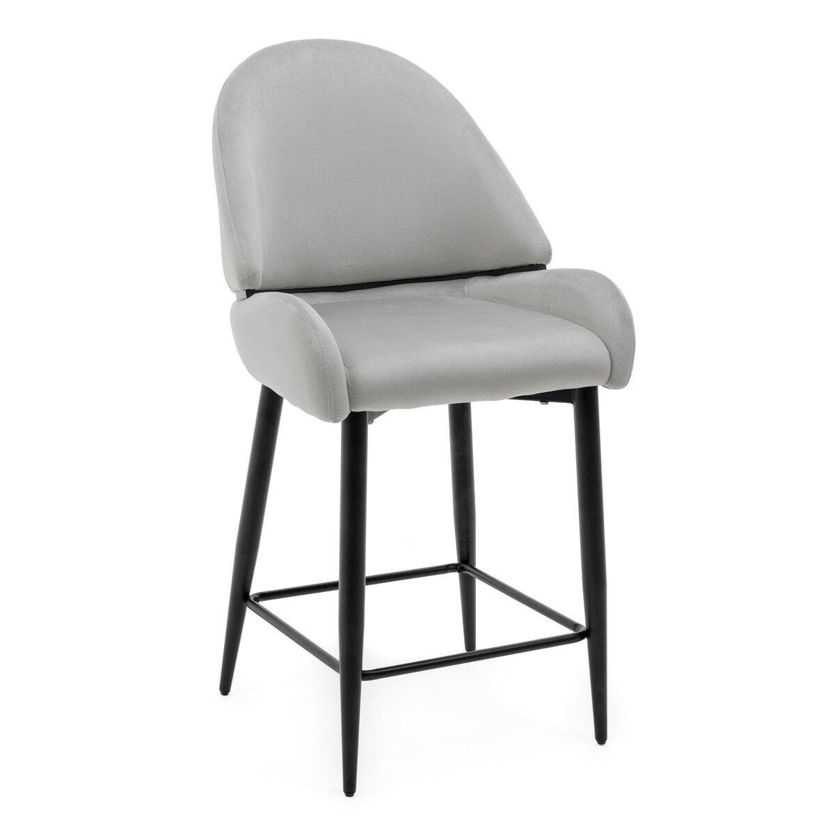 Hoker tapicerowany welurowy do salonu BERGAMO jasnoszary