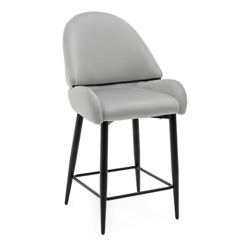 Hoker tapicerowany welurowy do salonu BERGAMO jasnoszary