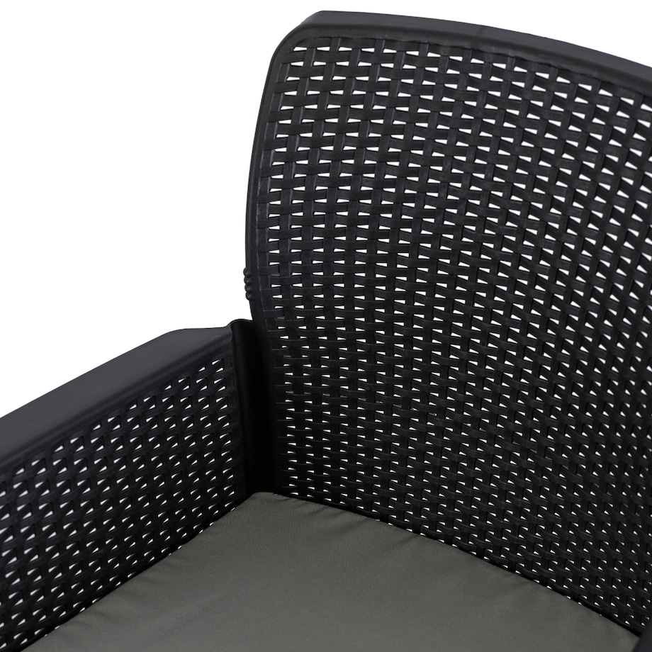 Zestaw Mebli Ogrodowych Na Taras Ogród Technorattan Czarny Popiel