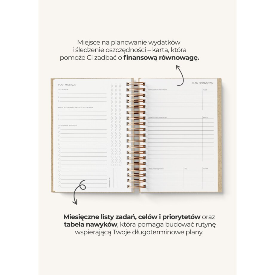 Planner Tygodniowy 2026 na spirali – Amaranth