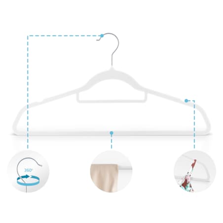 Wieszaki na ubrania welurowe do szafy zestaw 20szt. Massido