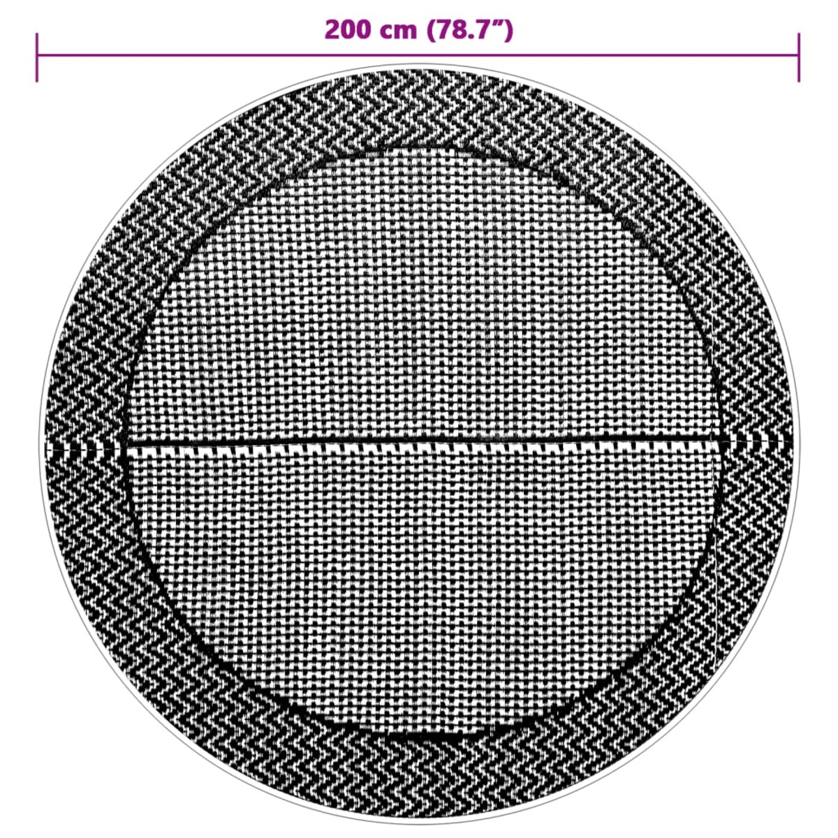 vidaXL Dywan na zewnątrz, ARAKIL szary, Ø200 cm, PP