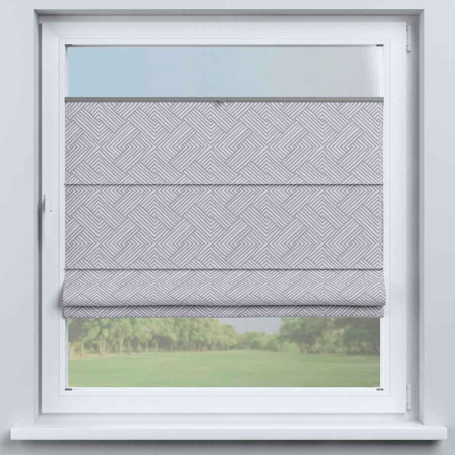 Roleta plisowana rzymska Sycylia, szare wzory geometryczne, Sunny