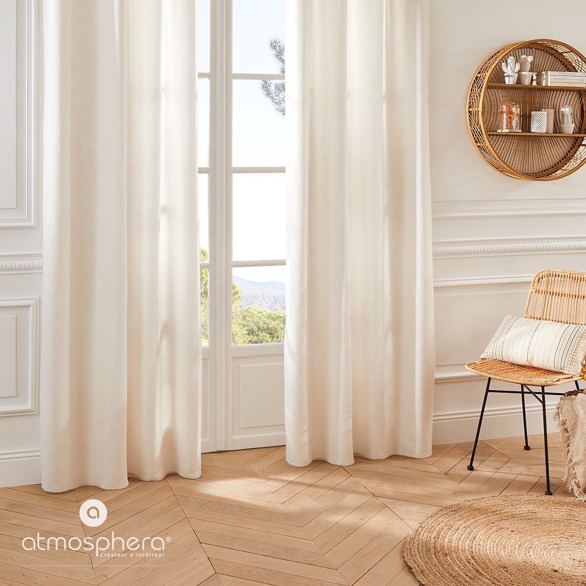 Zasłona boucle na przelotkach JAIKO, 140 x 260 cm