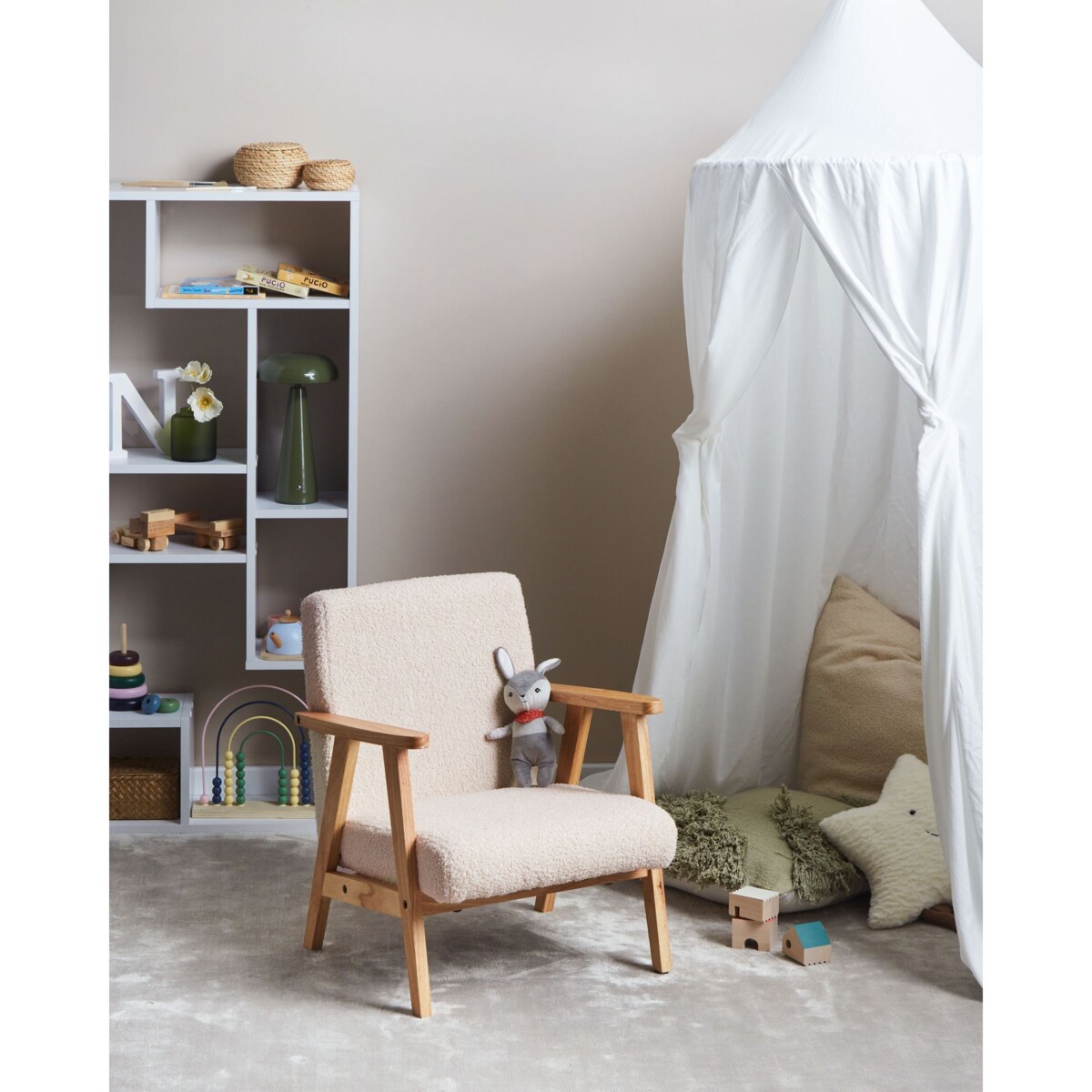 Fotel dziecięcy LINDE Boucle Jasnobeżowy