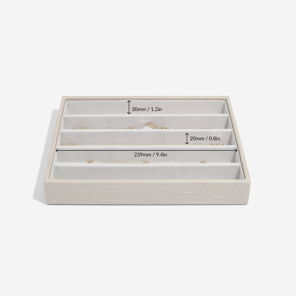 Szkatułka na biżuterię Stackers Croc pięciokomorowa classic putty