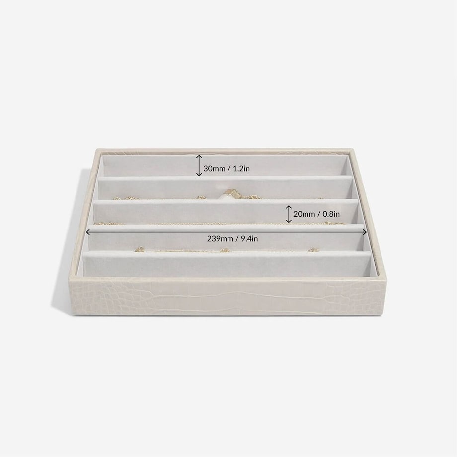 Szkatułka na biżuterię Stackers Croc pięciokomorowa classic putty