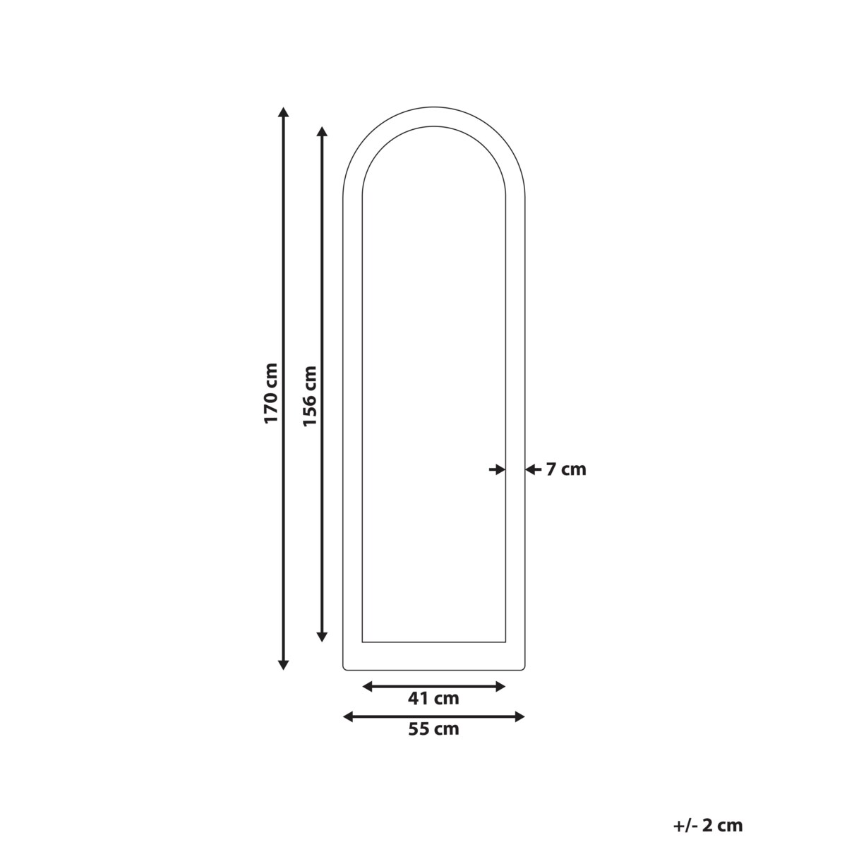 Lustro ścienne COIGNY 55 cm 170 cm Drewno jodłowe Jasnobrązowy