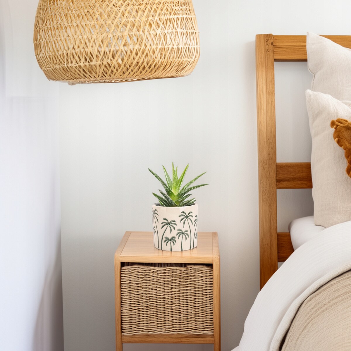 DONICZKA PALMY CERAMICZNA 12cm mała do salonu osłonka palma na parapet