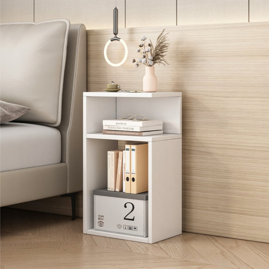 Szafka nocna biała do sypialni stolik loft salonu nowoczesna 50 cm