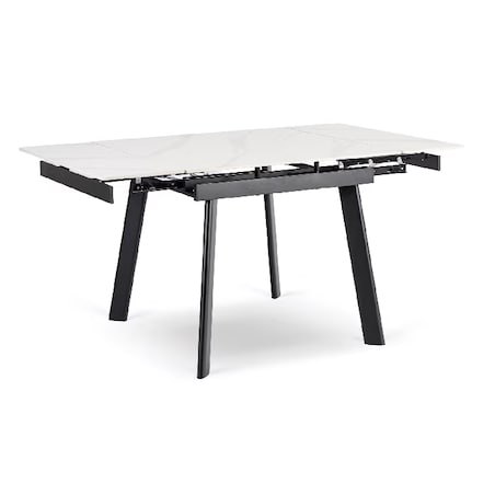 Stół ceramiczny rozkładany do jadalni biały 90-150 cm LARES
