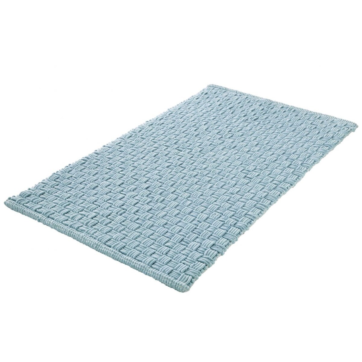 Kleine Wolke Matino ręcznie tkany dywanik łazienkowy 60x100 cm mauritius niebieski nić szenilowa