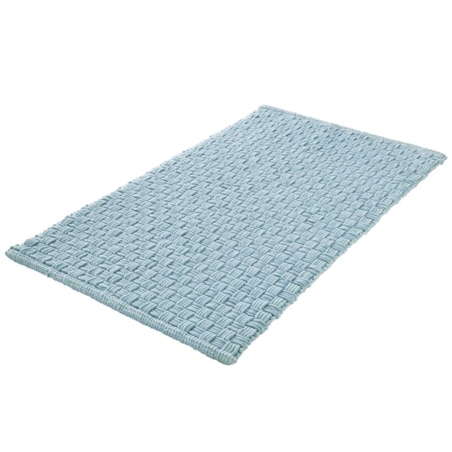 Kleine Wolke Matino ręcznie tkany dywanik łazienkowy 60x100 cm mauritius niebieski nić szenilowa