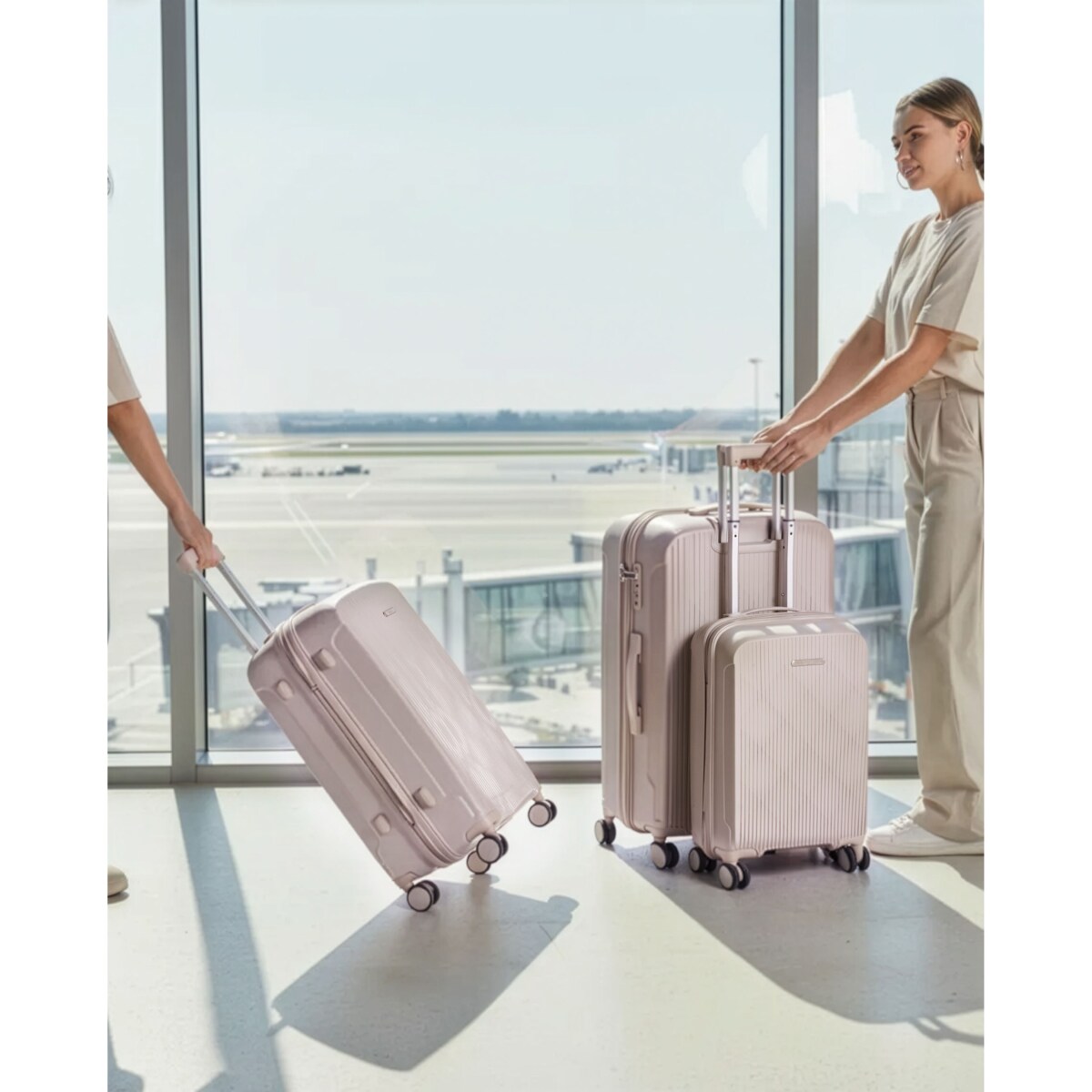 Zestaw 3 walizek TONSAI Jasnobeżowy