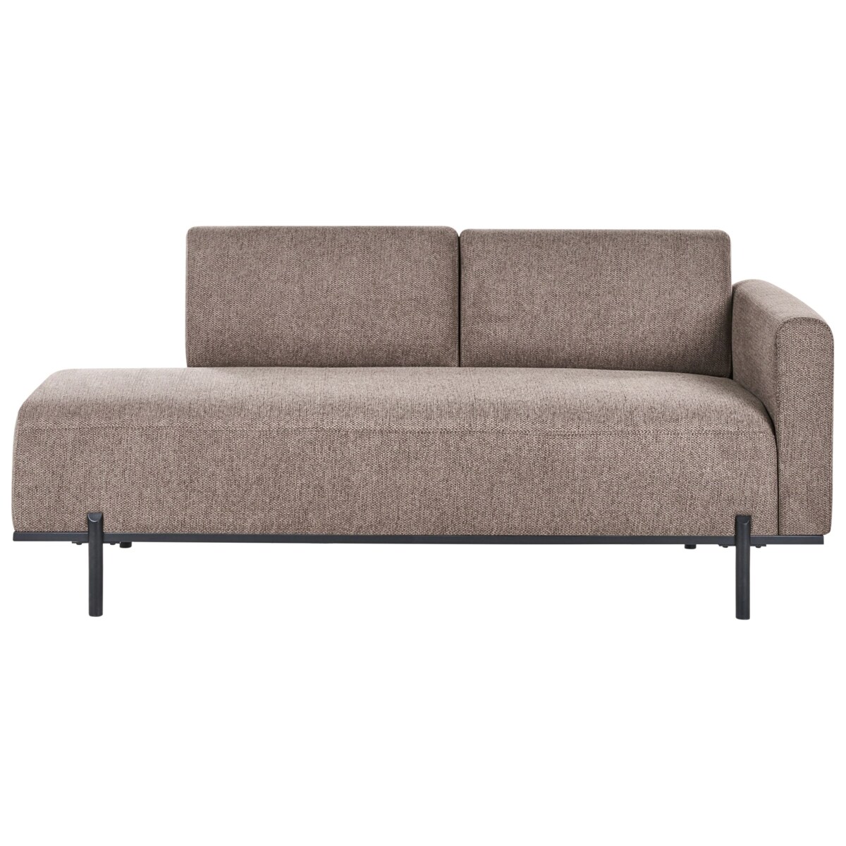 Szezlong SAVASSE Len syntetyczny Jasnobrązowy